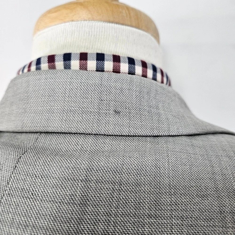 Apt.9 Men's Sport Coat Blazer Two Button Light Gray Shark Skin Wool Modern 40S